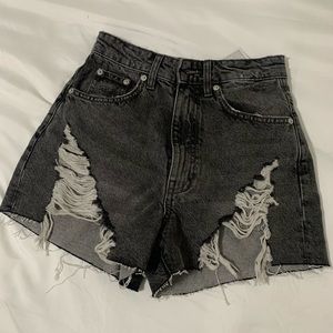 ‼️SOLD‼️ Zara Black Distressed Denim Shorts